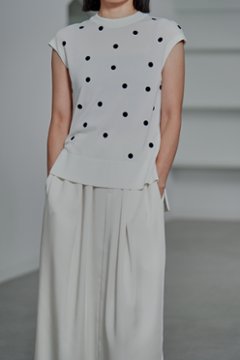Inez Sheer Dot OffWhite/Black画像