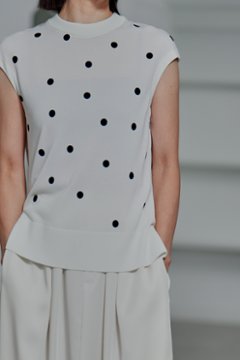 Inez Sheer Dot OffWhite/Black画像