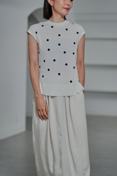 Inez Sheer Dot OffWhite/Black画像