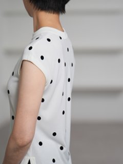 Inez Sheer Dot OffWhite/Black画像