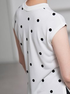 Inez Sheer Dot OffWhite/Black画像