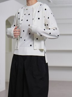 Inez Sheer Dot OffWhite/Black画像