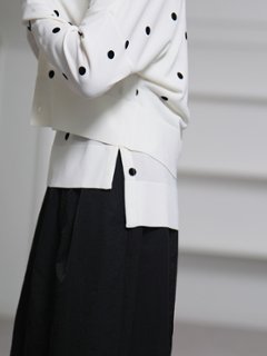 Inez Sheer Dot OffWhite/Black画像