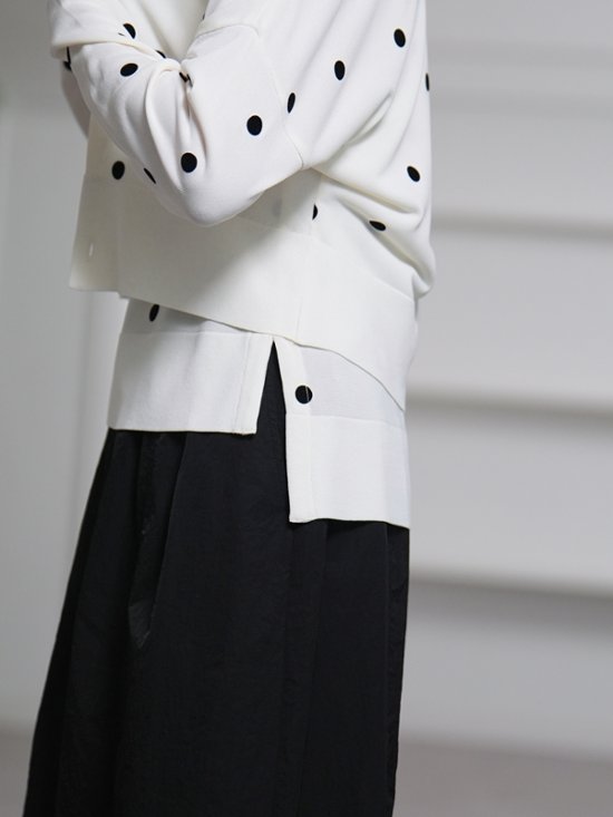 Inez Sheer Dot OffWhite/Black画像