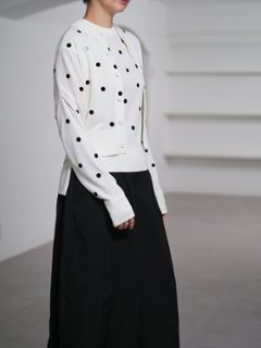 Inez Sheer Dot OffWhite/Black画像