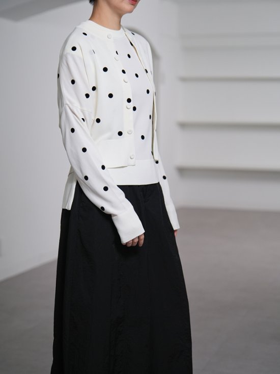 Inez Sheer Dot OffWhite/Black画像