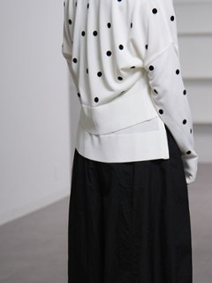 Inez Sheer Dot OffWhite/Black画像
