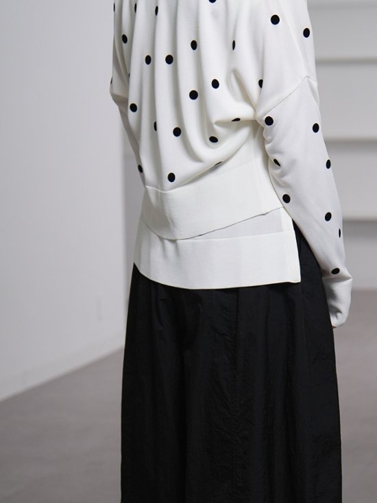 Inez Sheer Dot OffWhite/Black画像