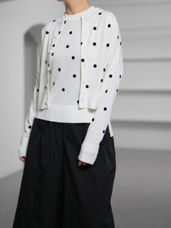 Inez Sheer Dot OffWhite/Black画像