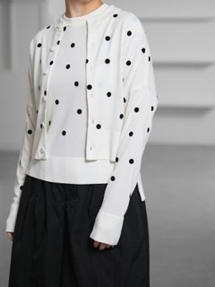 Inez Sheer Dot OffWhite/Black画像