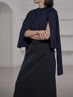Inez Sheer Dot Navy/Black画像