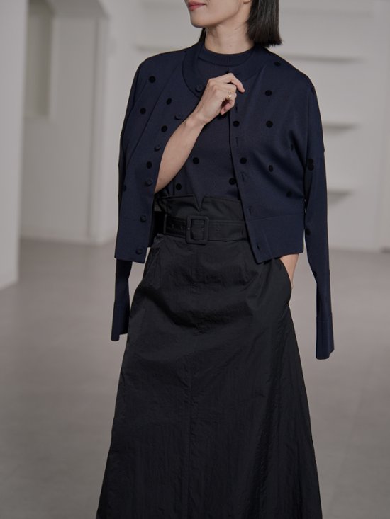 Inez Sheer Dot Navy/Black画像