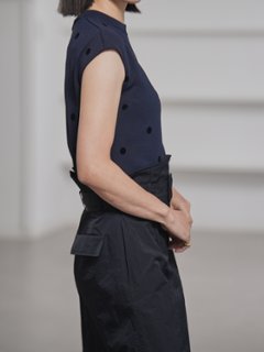 Inez Sheer Dot Navy/Black画像