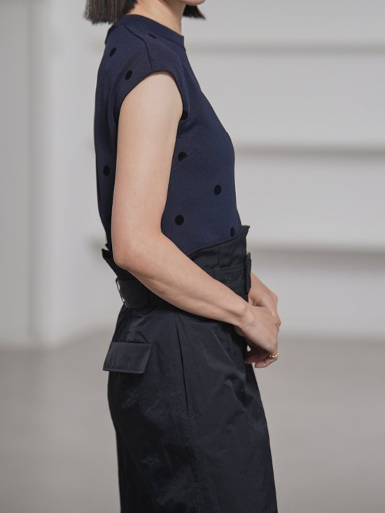 Inez Sheer Dot Navy/Black画像