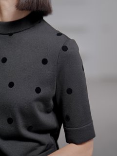Darcy Sheer Dot Black/Black画像