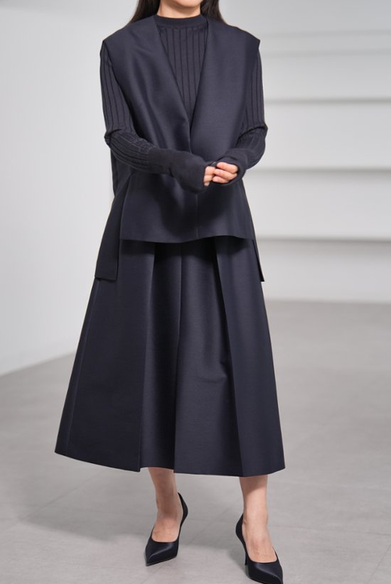 【11月上旬-11月中旬デリバリー予定】Giselle Silk Wool Navy画像