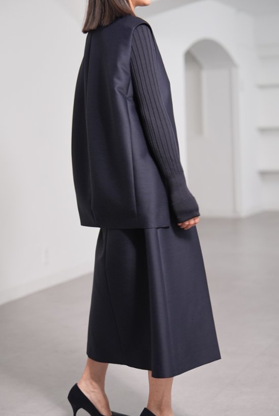 【11月上旬-11月中旬デリバリー予定】Giselle Silk Wool Navy画像