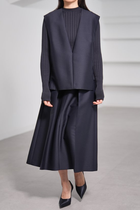 【11月上旬-11月中旬デリバリー予定】Giselle Silk Wool Navy画像