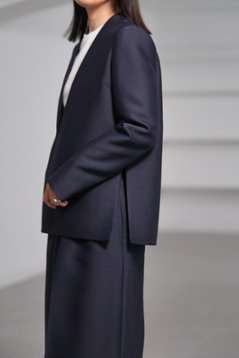 【11月上旬-11月中旬デリバリー予定】Glen Silk Wool Navy画像