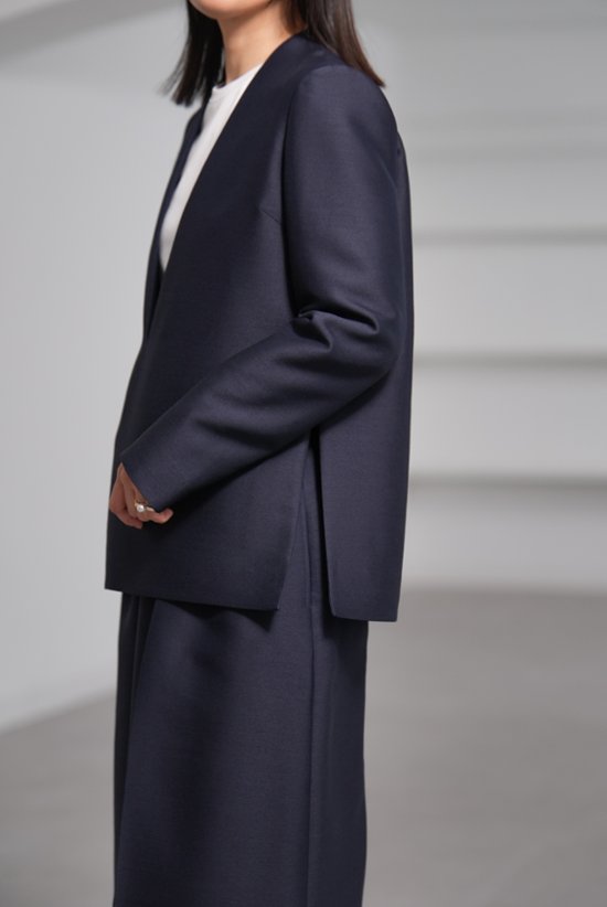 【11月上旬-11月中旬デリバリー予定】Glen Silk Wool Navy画像