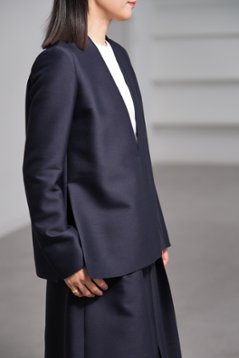 【11月上旬-11月中旬デリバリー予定】Glen Silk Wool Navy画像