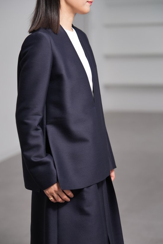 【11月上旬-11月中旬デリバリー予定】Glen Silk Wool Navy画像