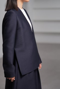 【11月上旬-11月中旬デリバリー予定】Glen Silk Wool Navy画像