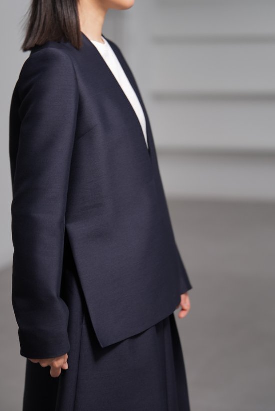 【11月上旬-11月中旬デリバリー予定】Glen Silk Wool Navy画像
