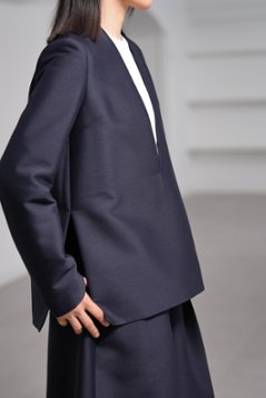 【11月上旬-11月中旬デリバリー予定】Glen Silk Wool Navy画像
