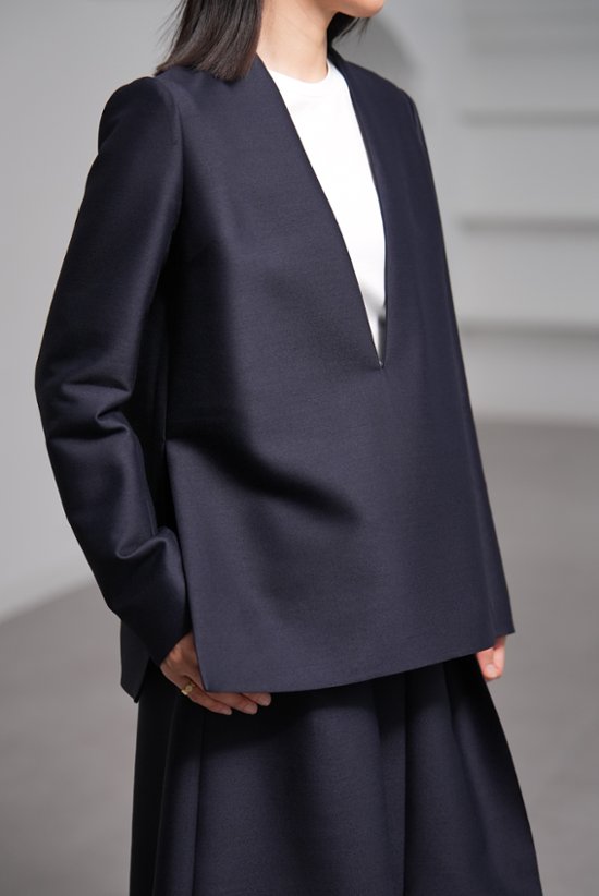 【11月上旬-11月中旬デリバリー予定】Glen Silk Wool Navy画像