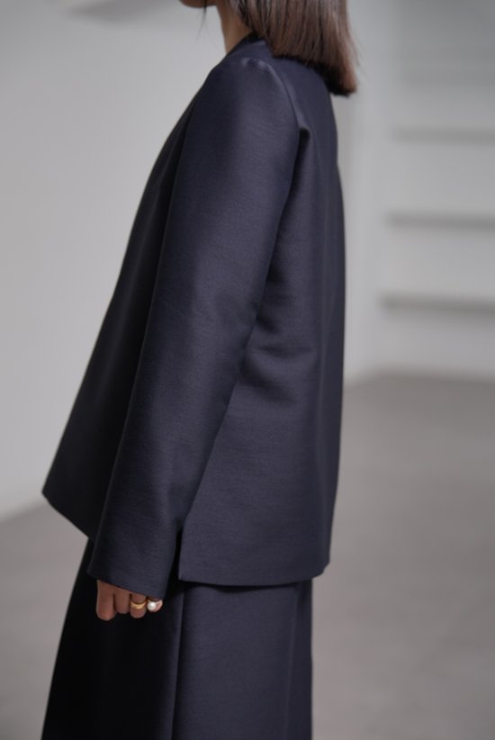 【11月上旬-11月中旬デリバリー予定】Glen Silk Wool Navy画像