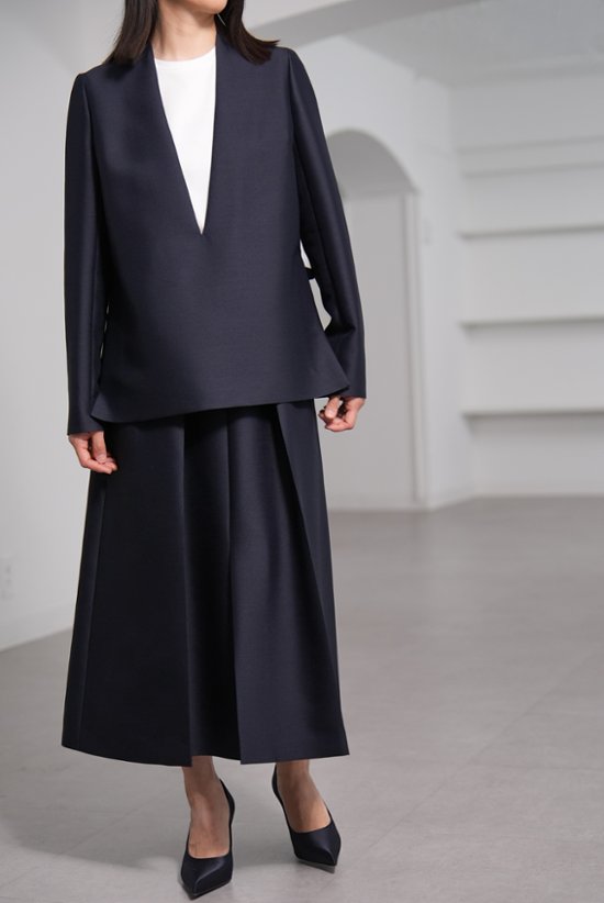 【11月上旬-11月中旬デリバリー予定】Glen Silk Wool Navy画像