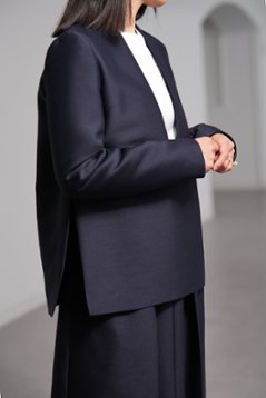 【11月上旬-11月中旬デリバリー予定】Glen Silk Wool Navy画像