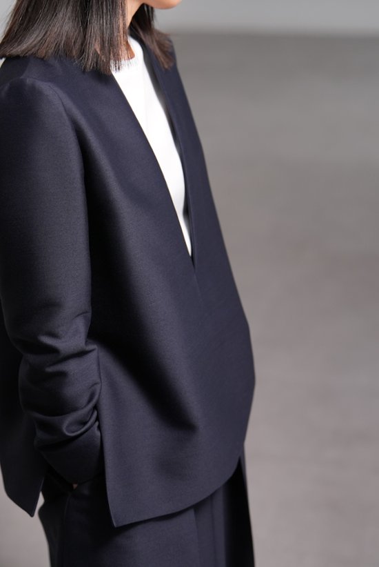 【11月上旬-11月中旬デリバリー予定】Glen Silk Wool Navy画像