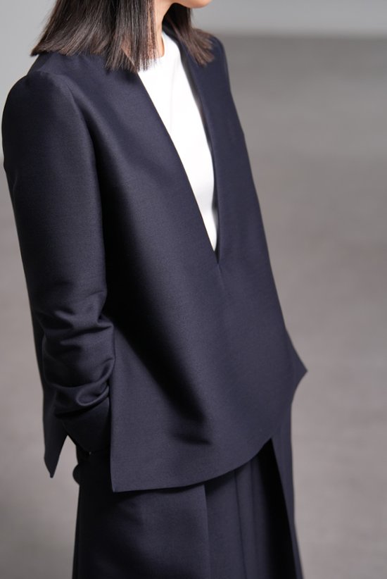 【11月上旬-11月中旬デリバリー予定】Glen Silk Wool Navy画像