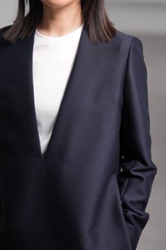【11月上旬-11月中旬デリバリー予定】Glen Silk Wool Navy画像