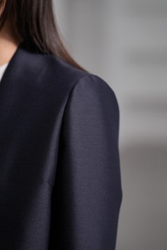 【11月上旬-11月中旬デリバリー予定】Glen Silk Wool Navy画像
