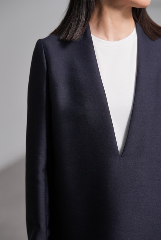【11月上旬-11月中旬デリバリー予定】Glen Silk Wool Navy画像