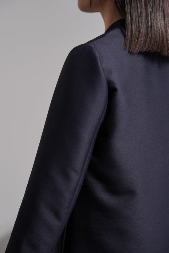【11月上旬-11月中旬デリバリー予定】Glen Silk Wool Navy画像