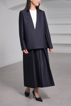 【11月上旬-11月中旬デリバリー予定】Glen Silk Wool Navy画像