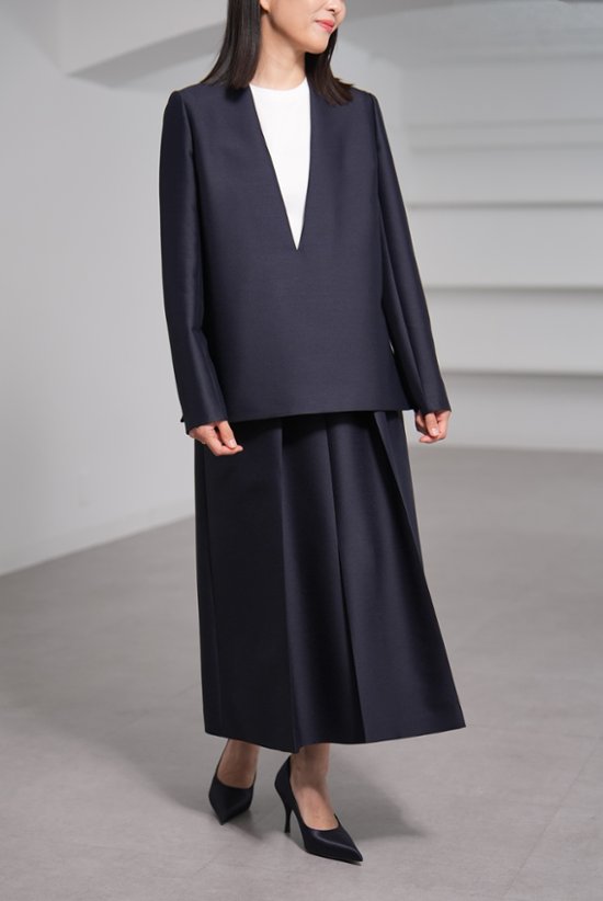 【11月上旬-11月中旬デリバリー予定】Glen Silk Wool Navy画像