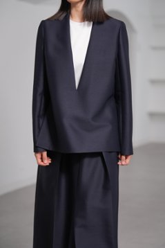 【11月上旬-11月中旬デリバリー予定】Glen Silk Wool Navy画像