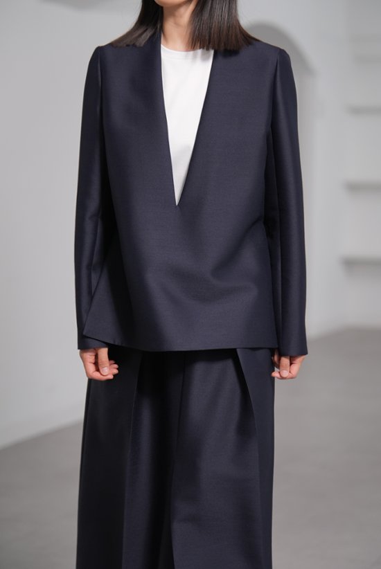 【11月上旬-11月中旬デリバリー予定】Glen Silk Wool Navy画像