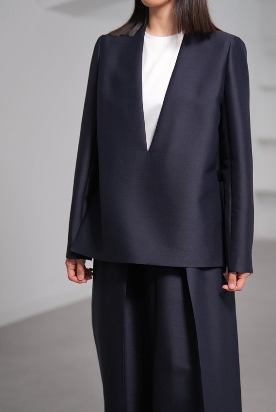 【11月上旬-11月中旬デリバリー予定】Glen Silk Wool Navy画像
