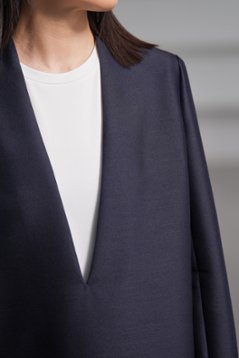 【11月上旬-11月中旬デリバリー予定】Glen Silk Wool Navy画像