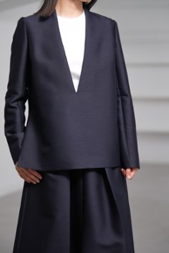 【11月上旬-11月中旬デリバリー予定】Glen Silk Wool Navyの画像