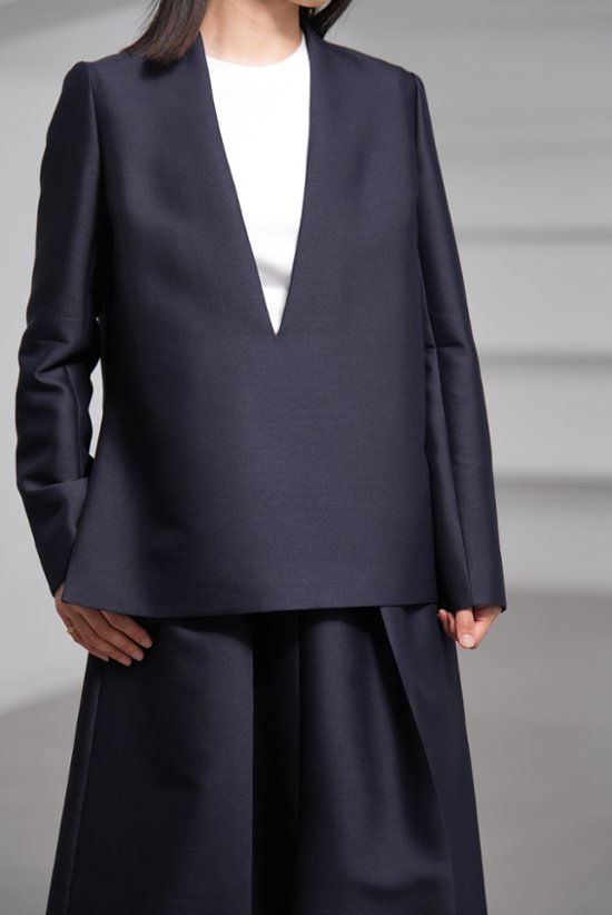 【11月上旬-11月中旬デリバリー予定】Glen Silk Wool Navy画像