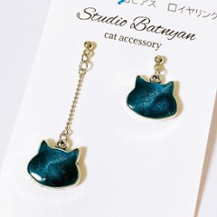 ギャラクシー猫ピアス*グリーン画像