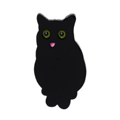 ベロをしまい忘れた黒猫*ピンバッヂの画像