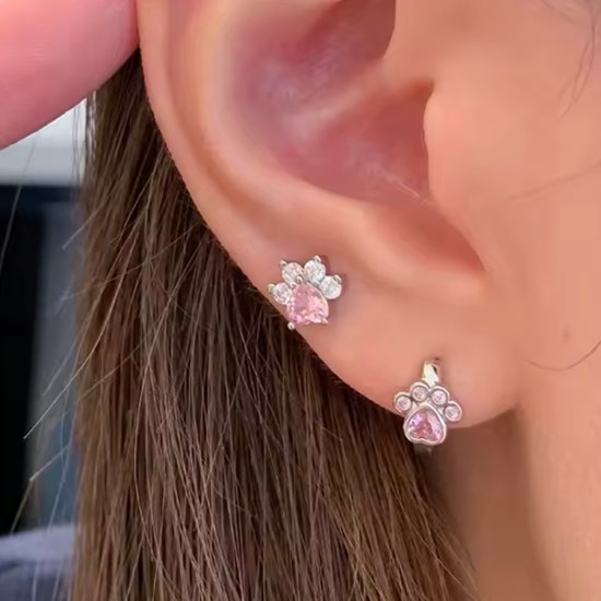 肉球リングピアス*ピンク画像